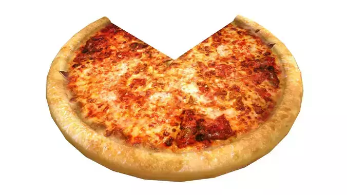 Tasty italian pizza 3D model Low-poly 3D model