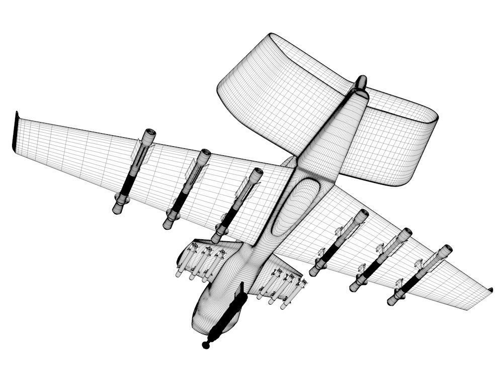 The Avenger UAV Fiction Military Drone 3D model_19