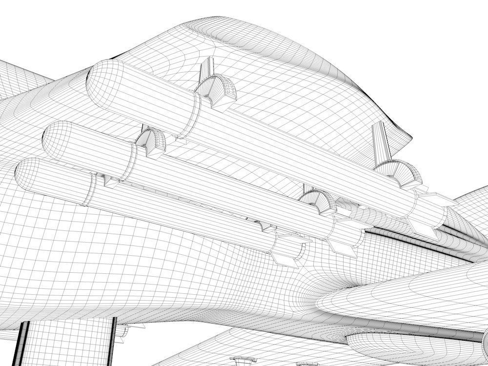 The Avenger UAV Fiction Military Drone 3D model_16