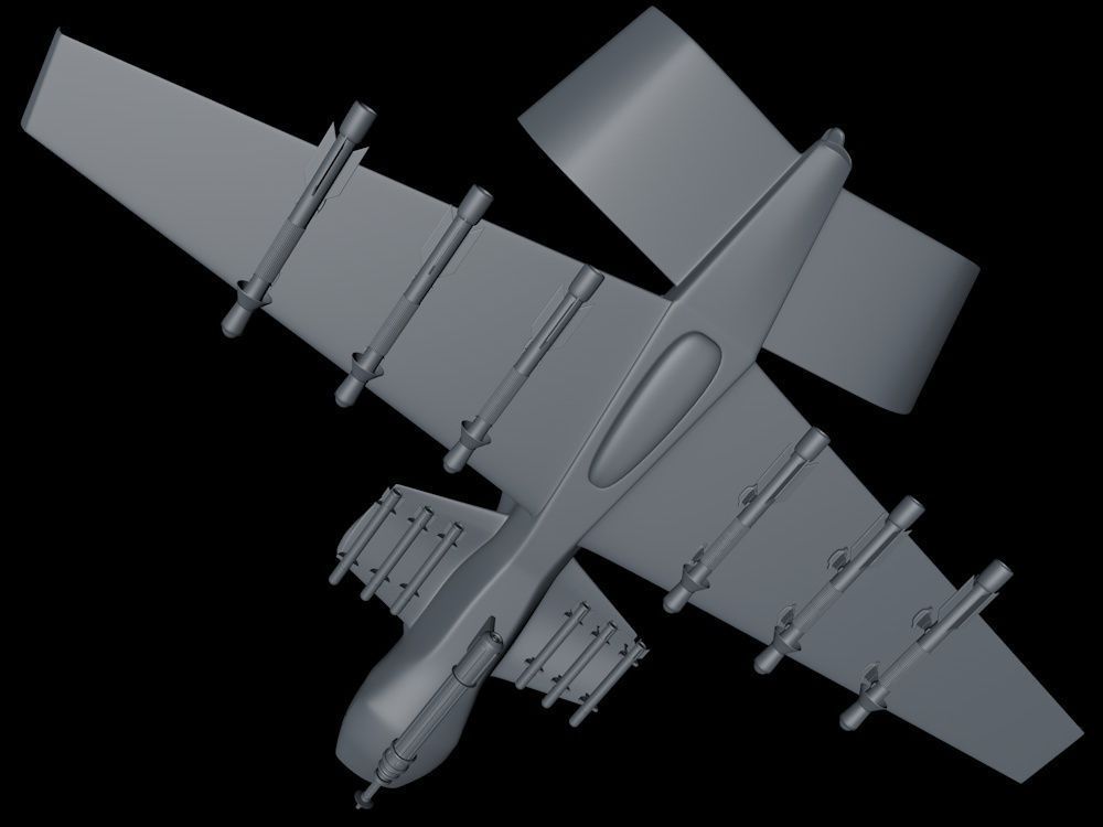 The Avenger UAV Fiction Military Drone 3D model_14