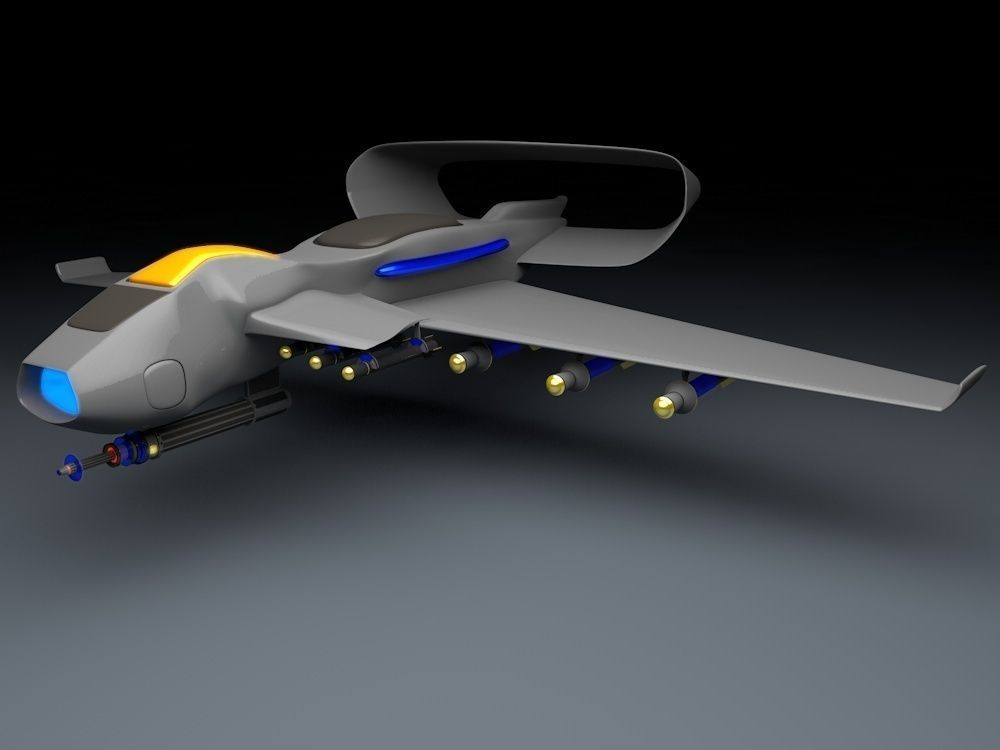 The Avenger UAV Fiction Military Drone 3D model_3