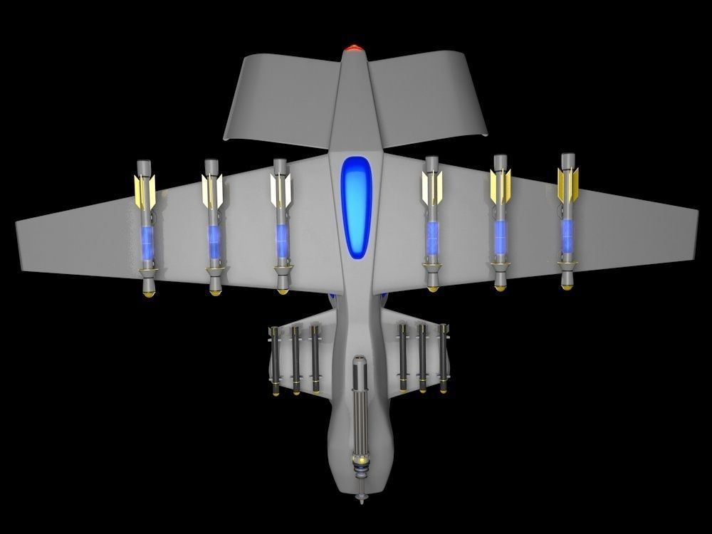 The Avenger UAV Fiction Military Drone 3D model_8