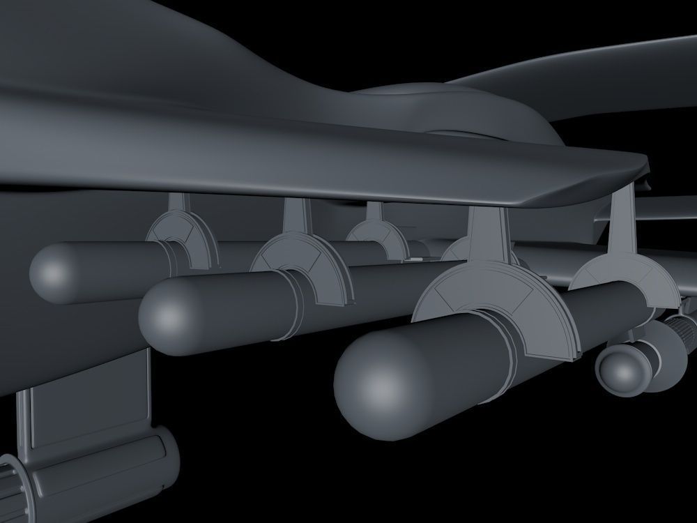 The Avenger UAV Fiction Military Drone 3D model_10