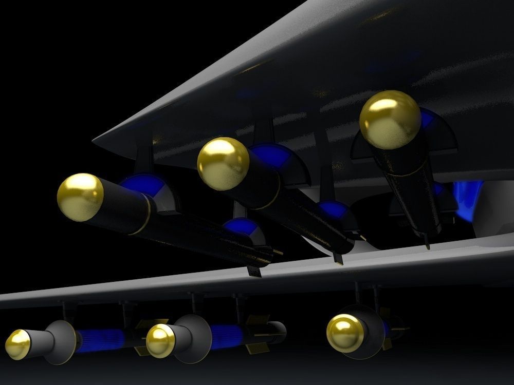 The Avenger UAV Fiction Military Drone 3D model_4