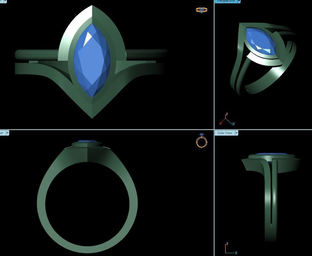 diamond ring 3D print model 3D print model_1