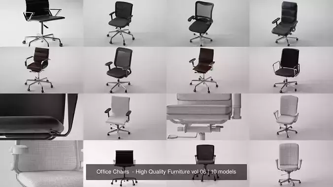 Office Chairs  - High Quality Furniture vol 06 3D Model Collection