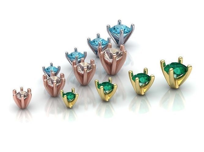 A Package of 12 Ring Heads printable 3dmodels  3D print model