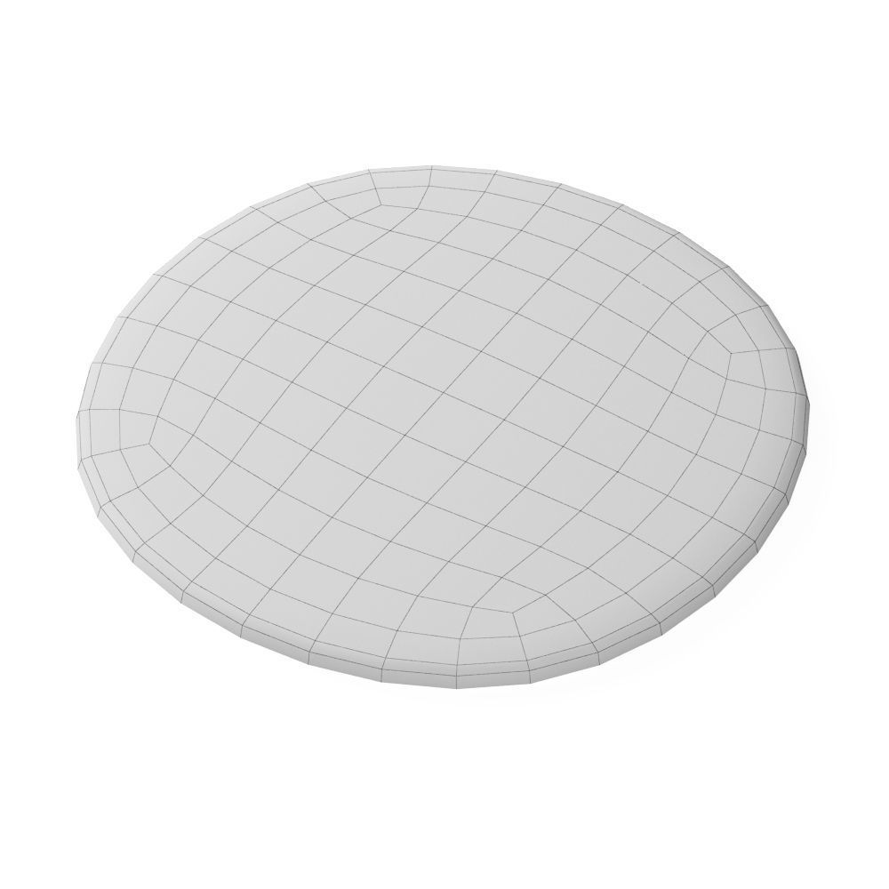 Round Pink Sheepskin Rug 3D model_5