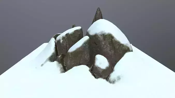 snow rocks Low-poly 3D model