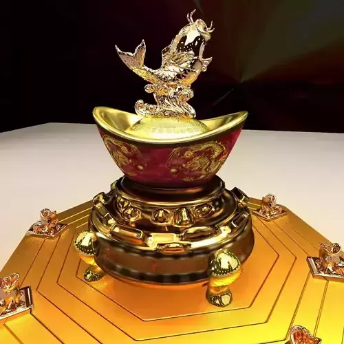 Chinese yuanbao with fish