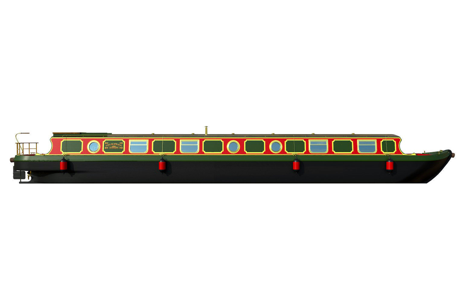 Narrowboat 3D model_1