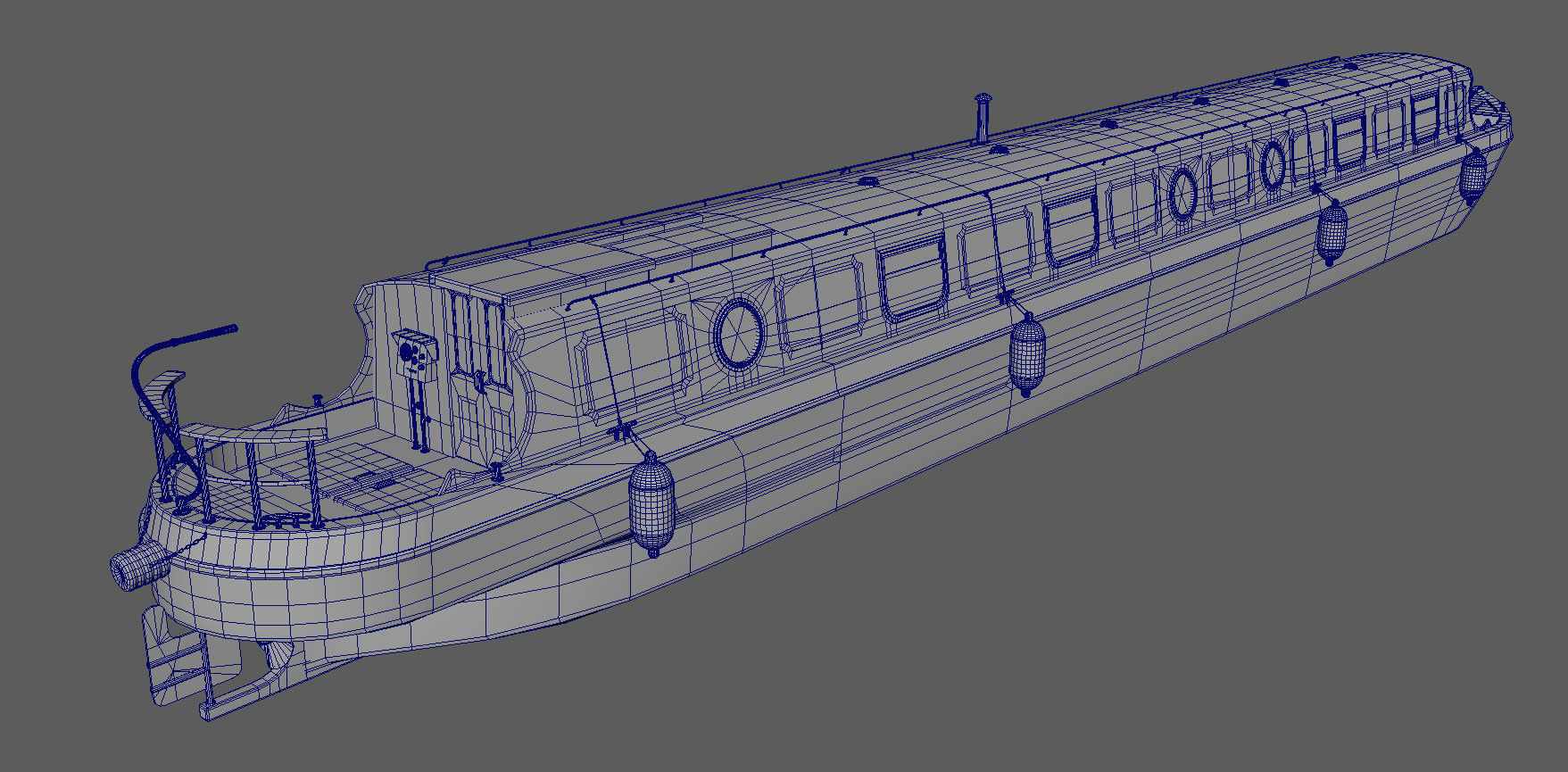 Narrowboat 3D model_3