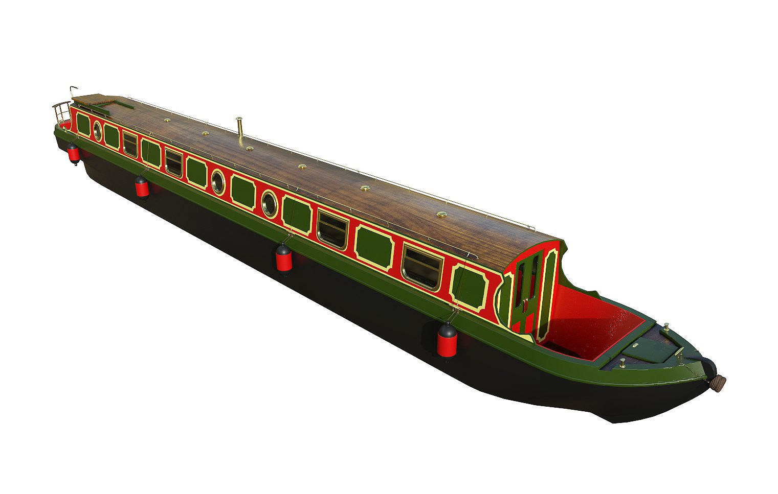 Narrowboat 3D model_2