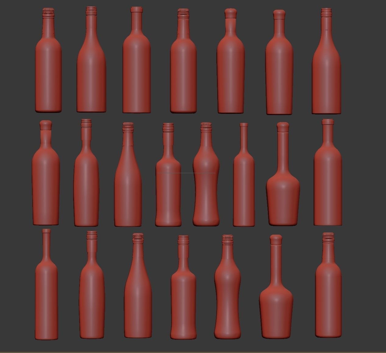 WineBottle many bottles of wine 3D model_3