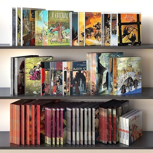 Books Set 02 Comics 3D model