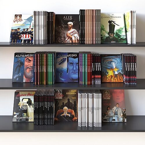 Books Set 03 Comics 3D model