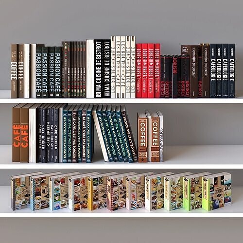 Books Set 04 Coffee 3D model