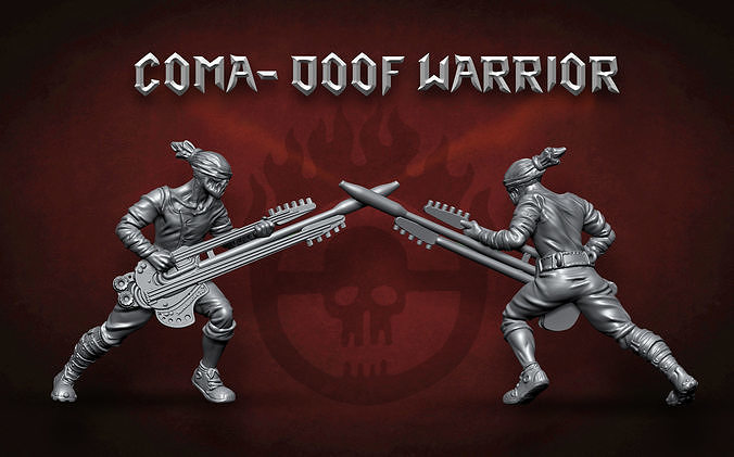 Coma Doof Warrior - 32mm scale miniature 3D print model