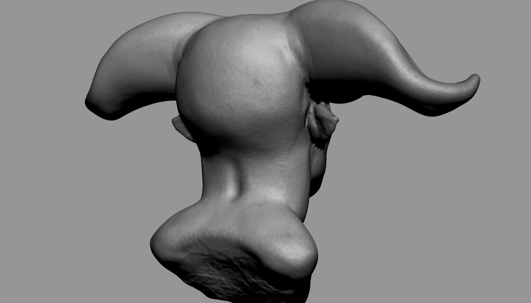 Fantasy Creature Head 3D model_2