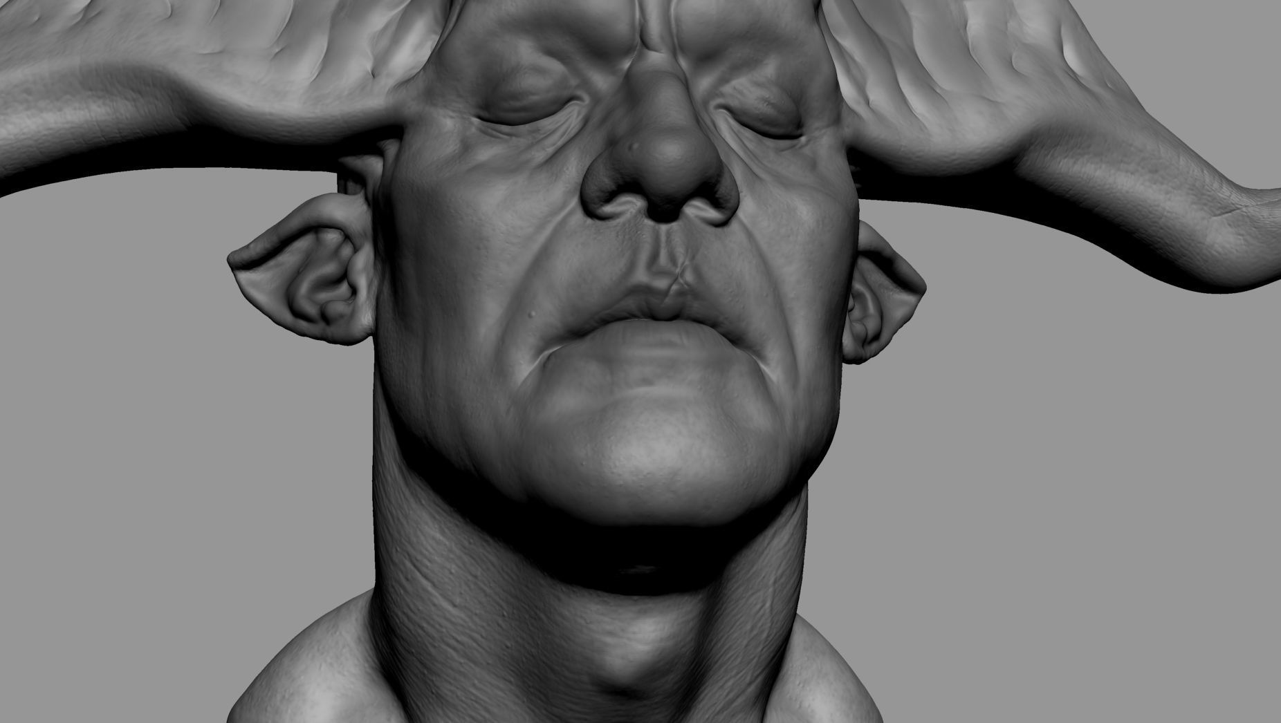 Fantasy Creature Head 3D model_4