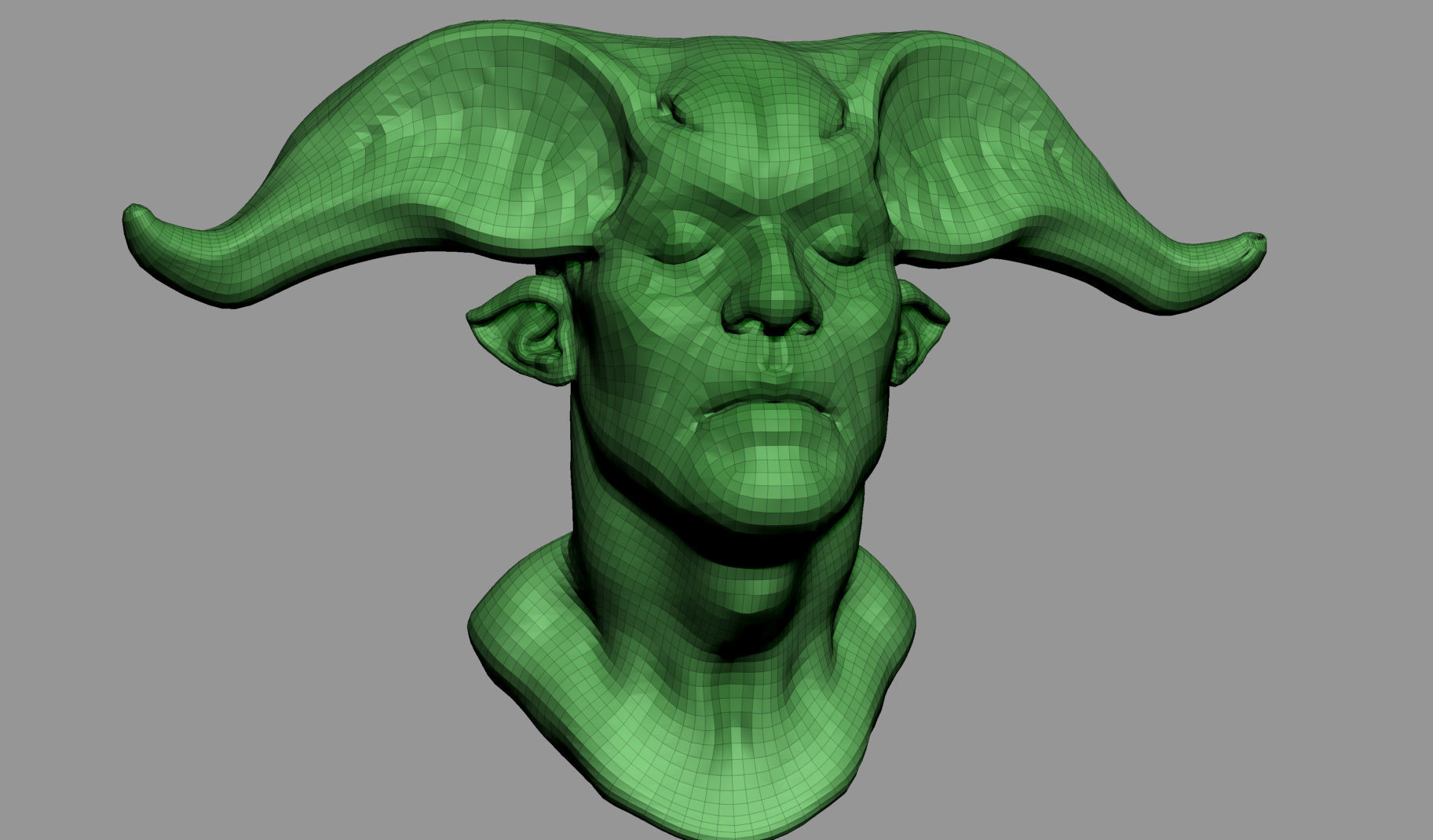 Fantasy Creature Head 3D model_6