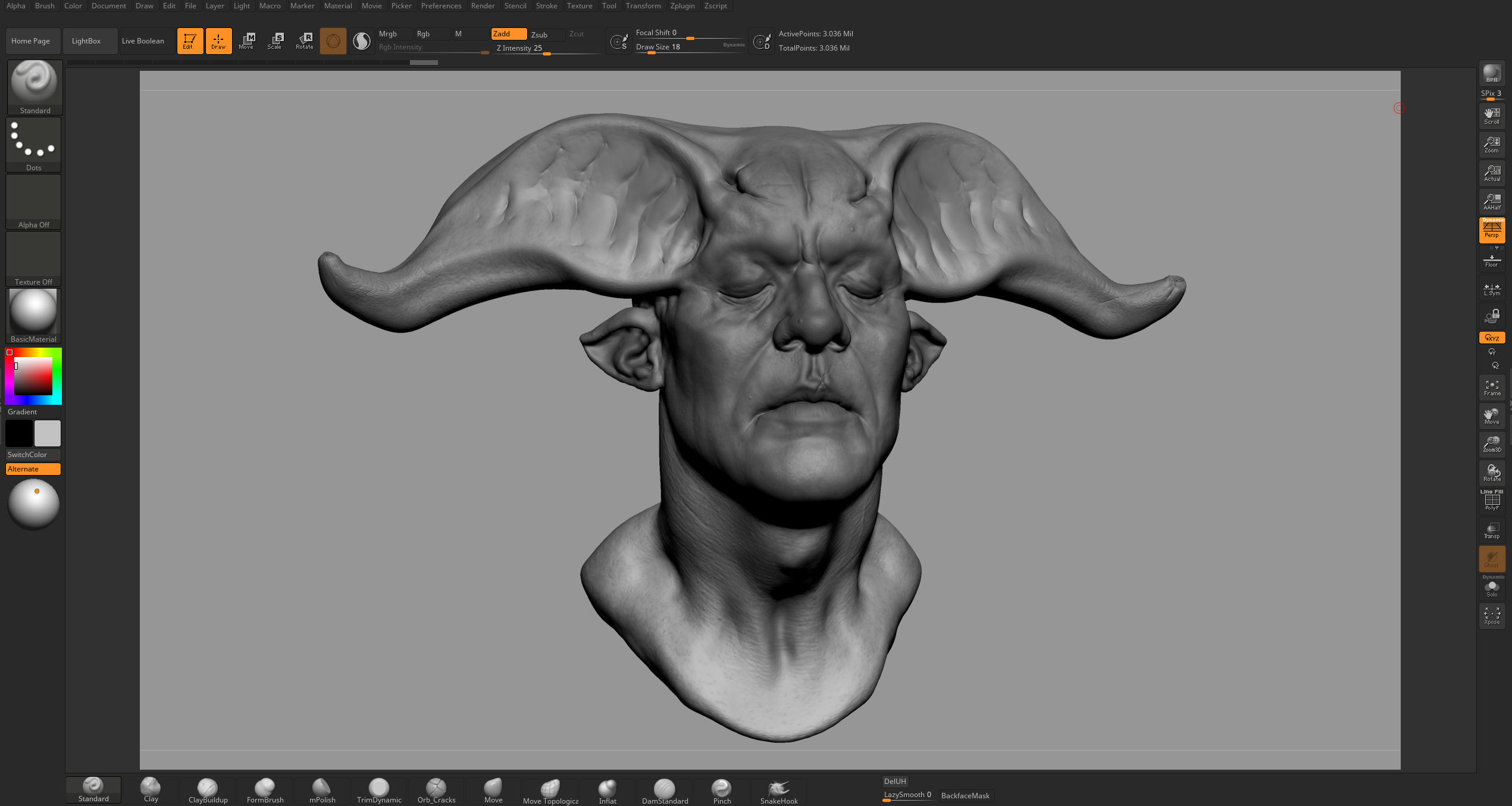 Fantasy Creature Head 3D model_7