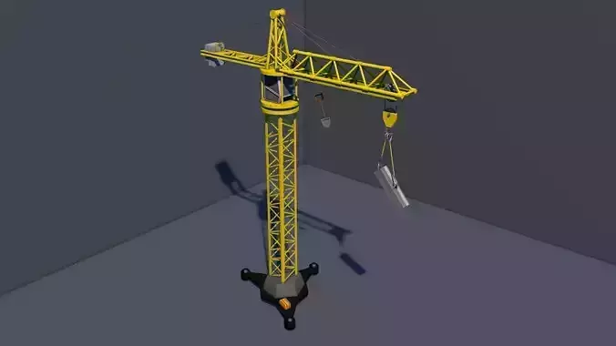 Crane obj mtl STL Low-poly 3D model