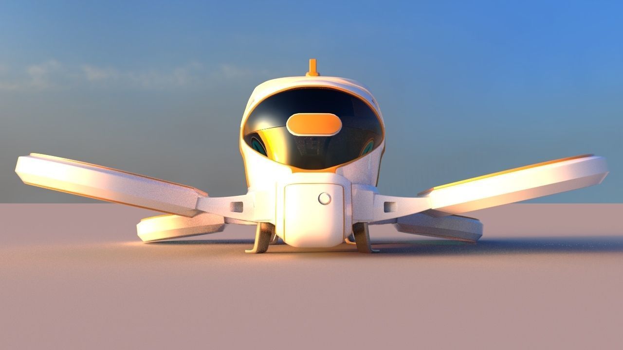 Passenger Drone Low-poly 3D model_8