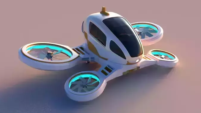 Passenger Drone Low-poly 3D model