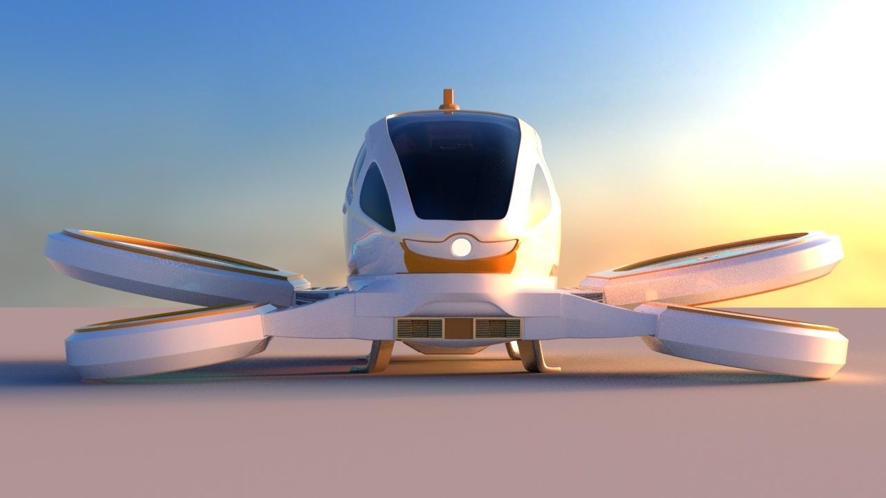 Passenger Drone Low-poly 3D model_7