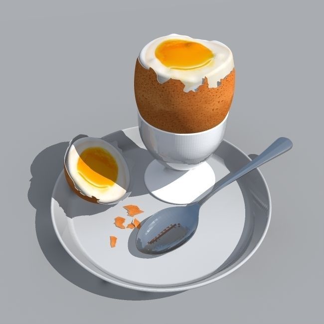 eggs boiled 3D model_2