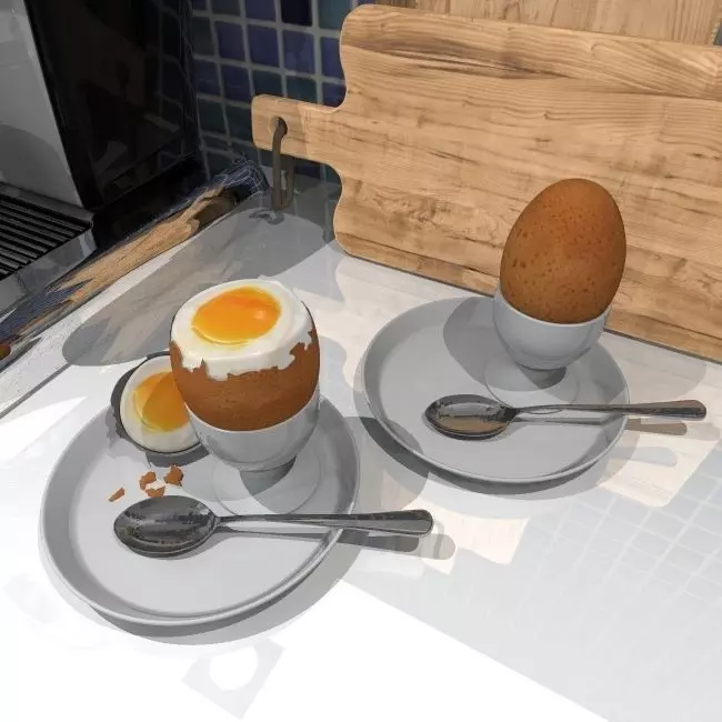 eggs boiled 3D model_0