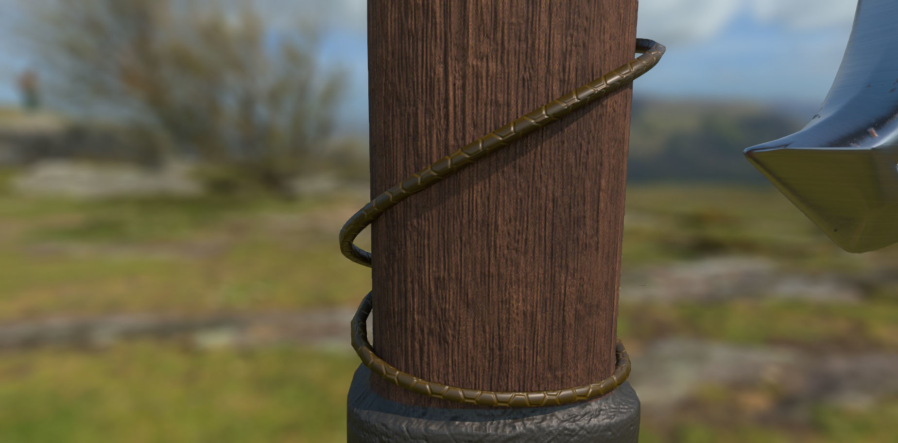 Medieval axe Low-poly 3D model_2