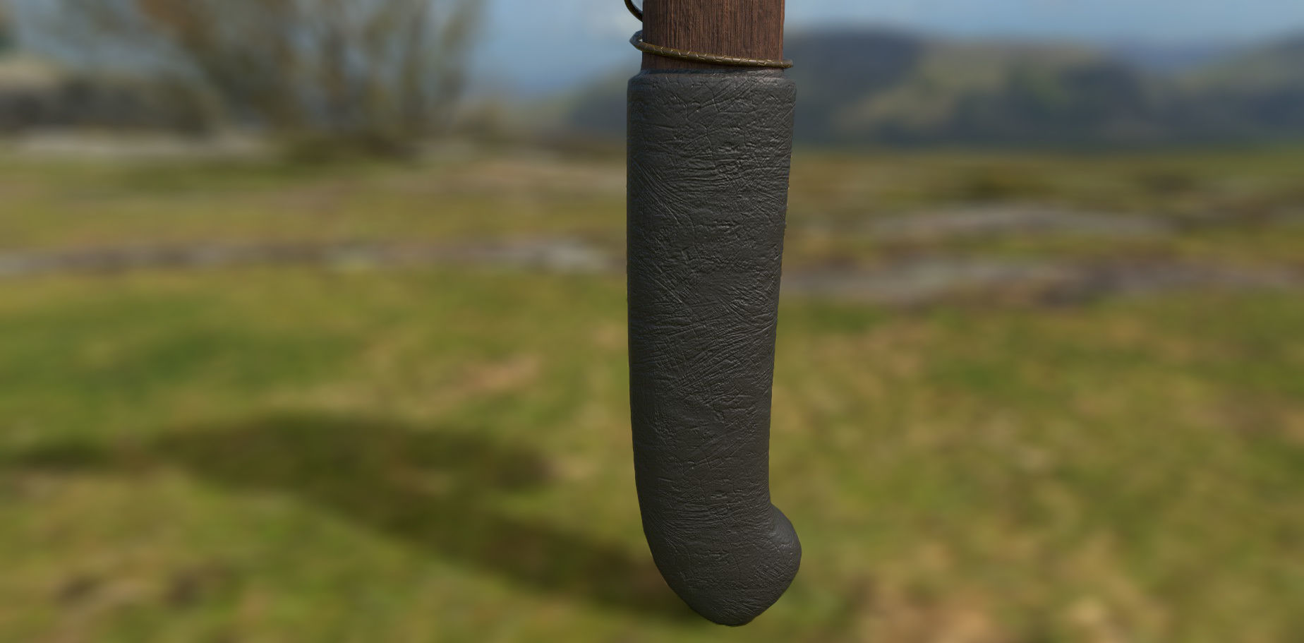 Medieval axe Low-poly 3D model_3