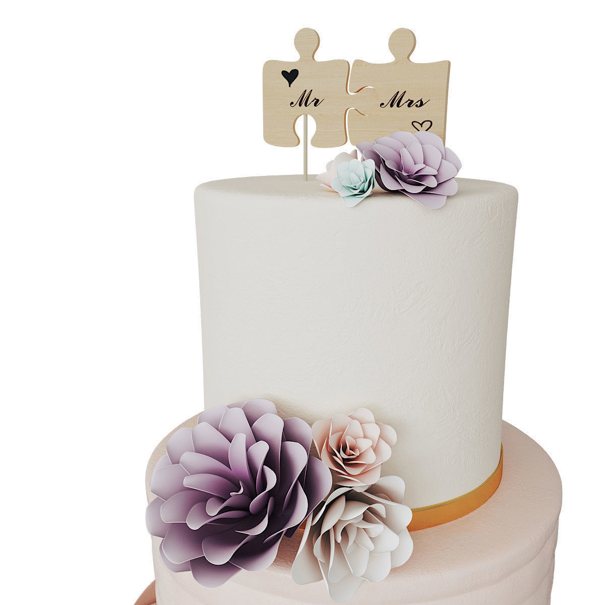 Wedding Cake 3D model_3