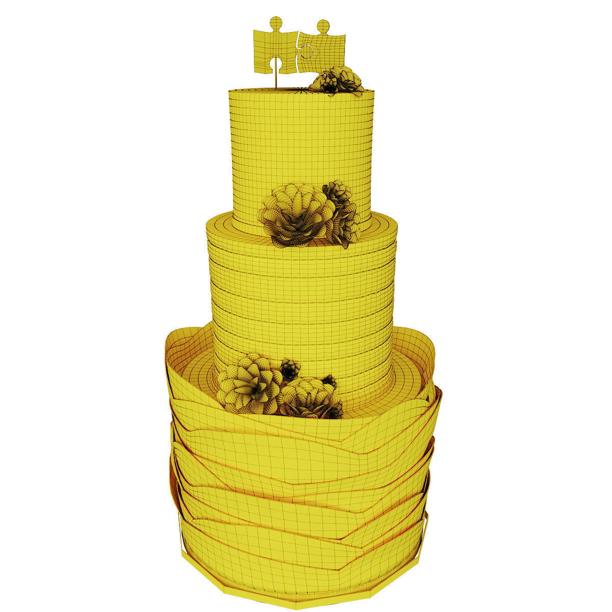 Wedding Cake 3D model_4