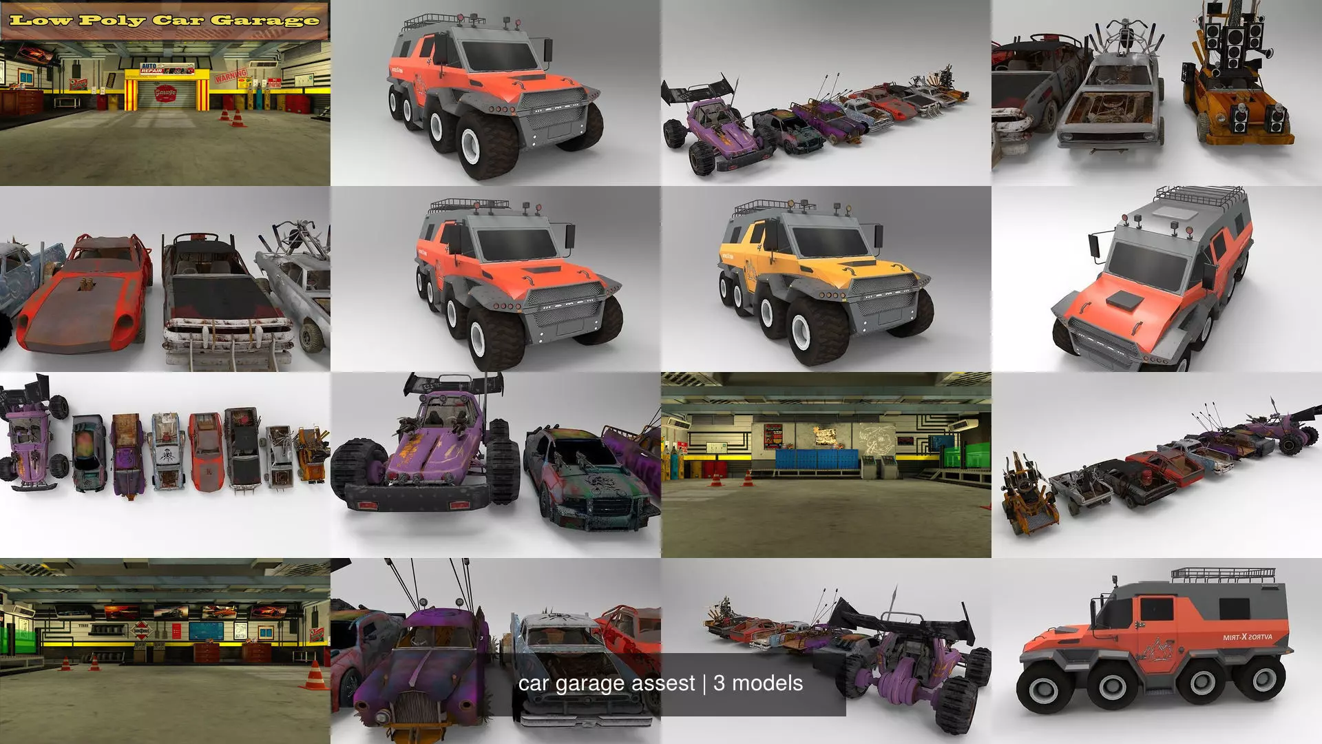 car garage assest 3D Model Collection_0