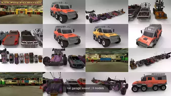 car garage assest 3D Model Collection