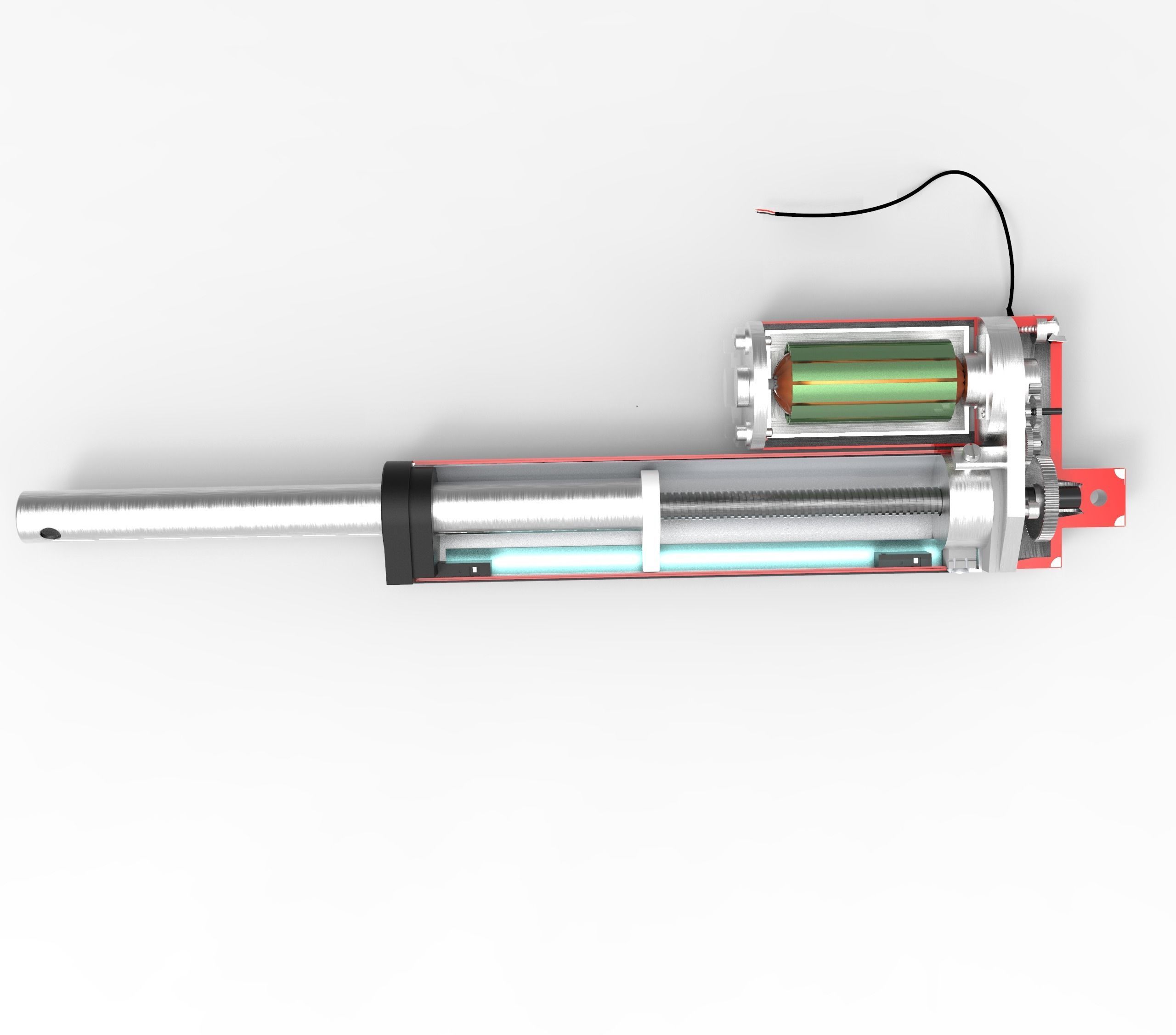 Linear Actuator cut  Free 3D model_2