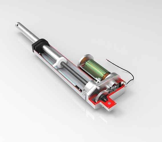 Linear Actuator cut  Free 3D model
