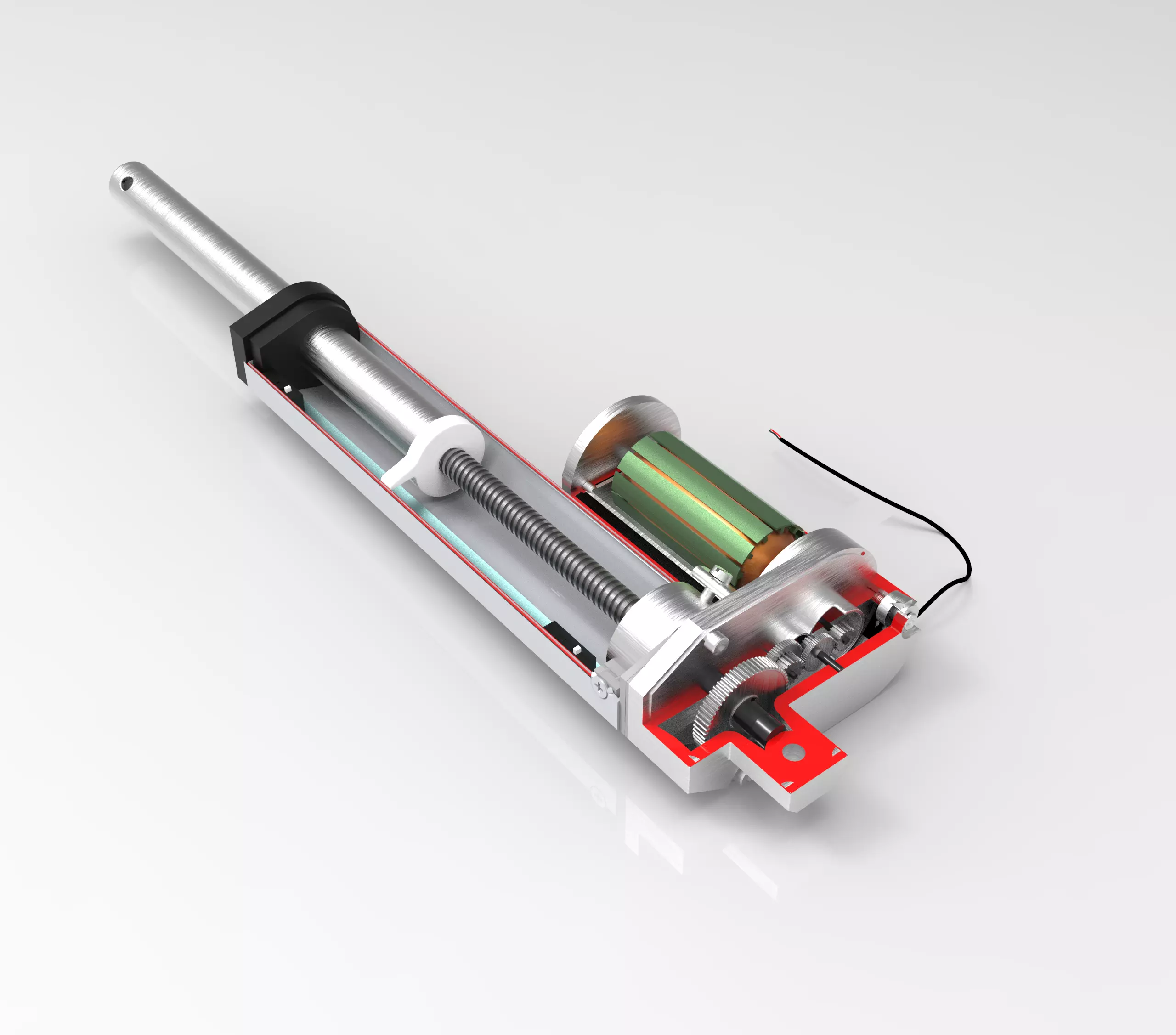 Linear Actuator cut  Free 3D model_0