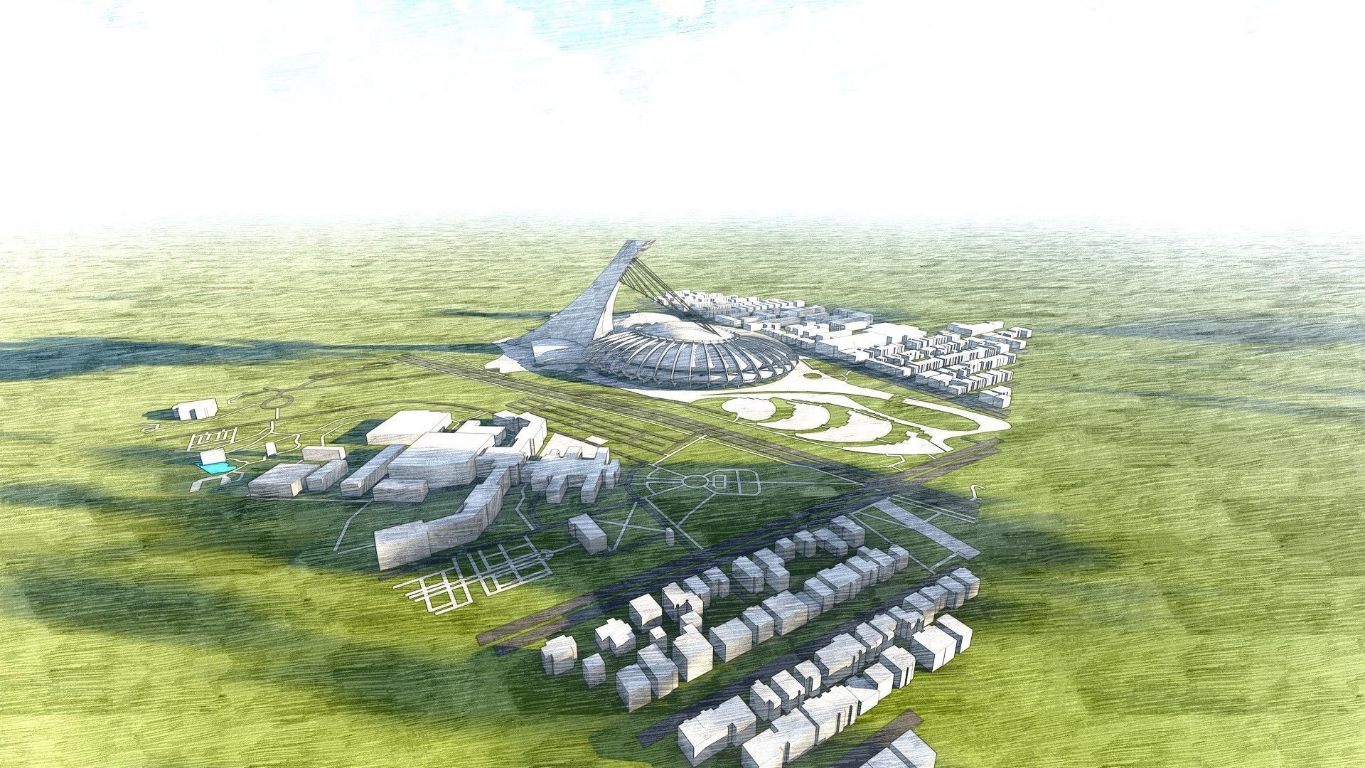 Montreal Olympic Stadium 3D model_8