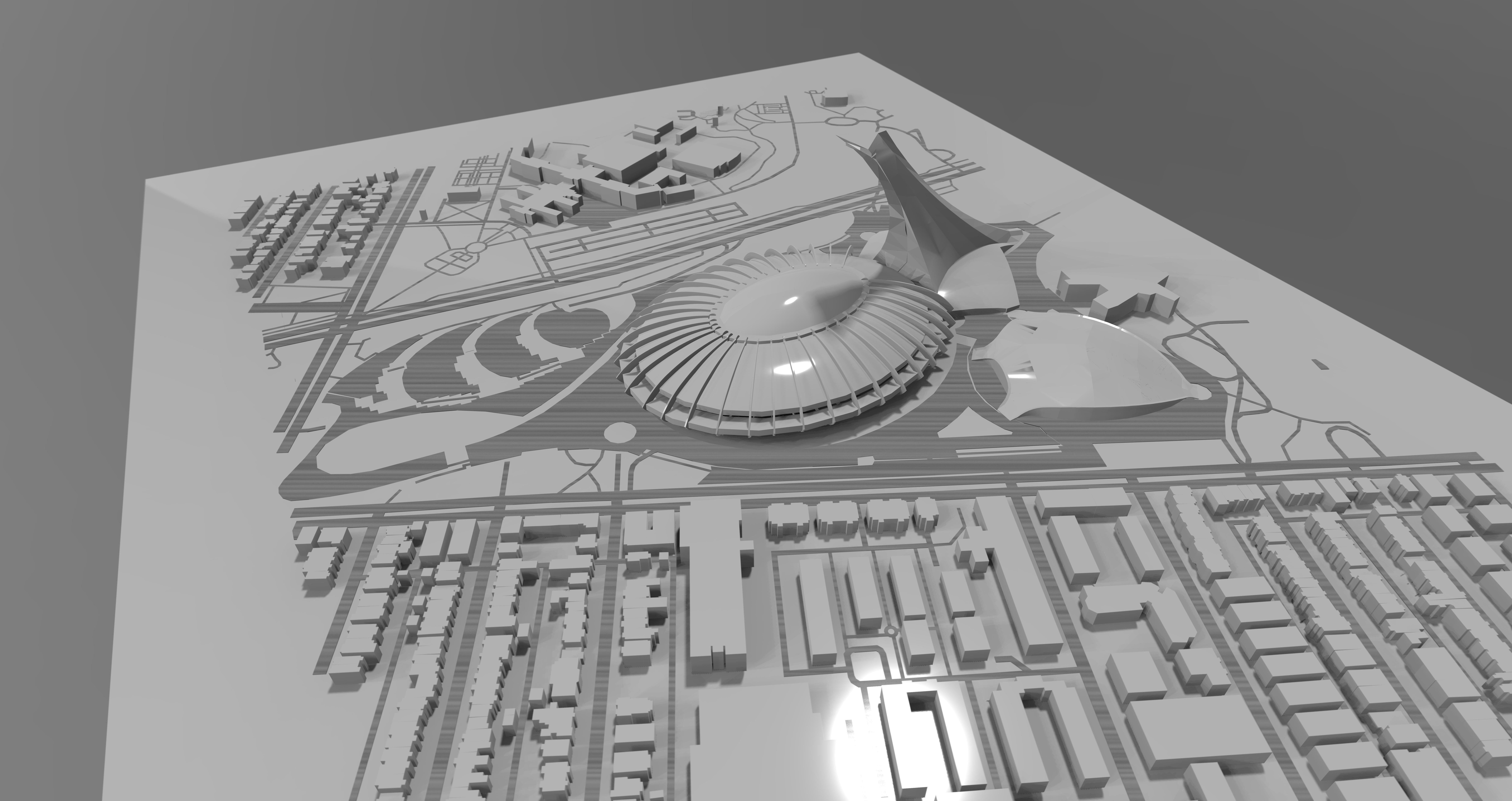 Montreal Olympic Stadium 3D model_2