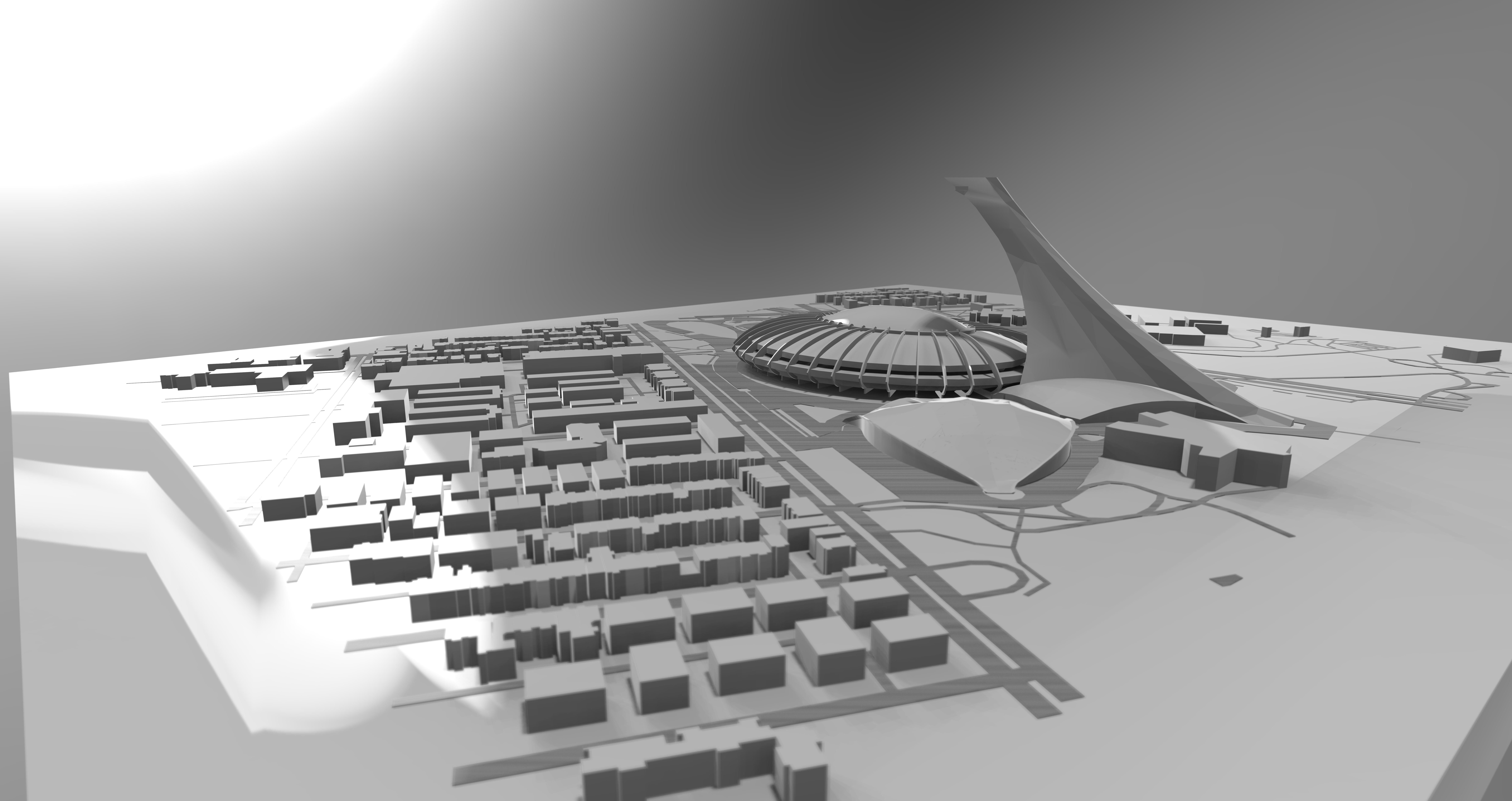 Montreal Olympic Stadium 3D model_7