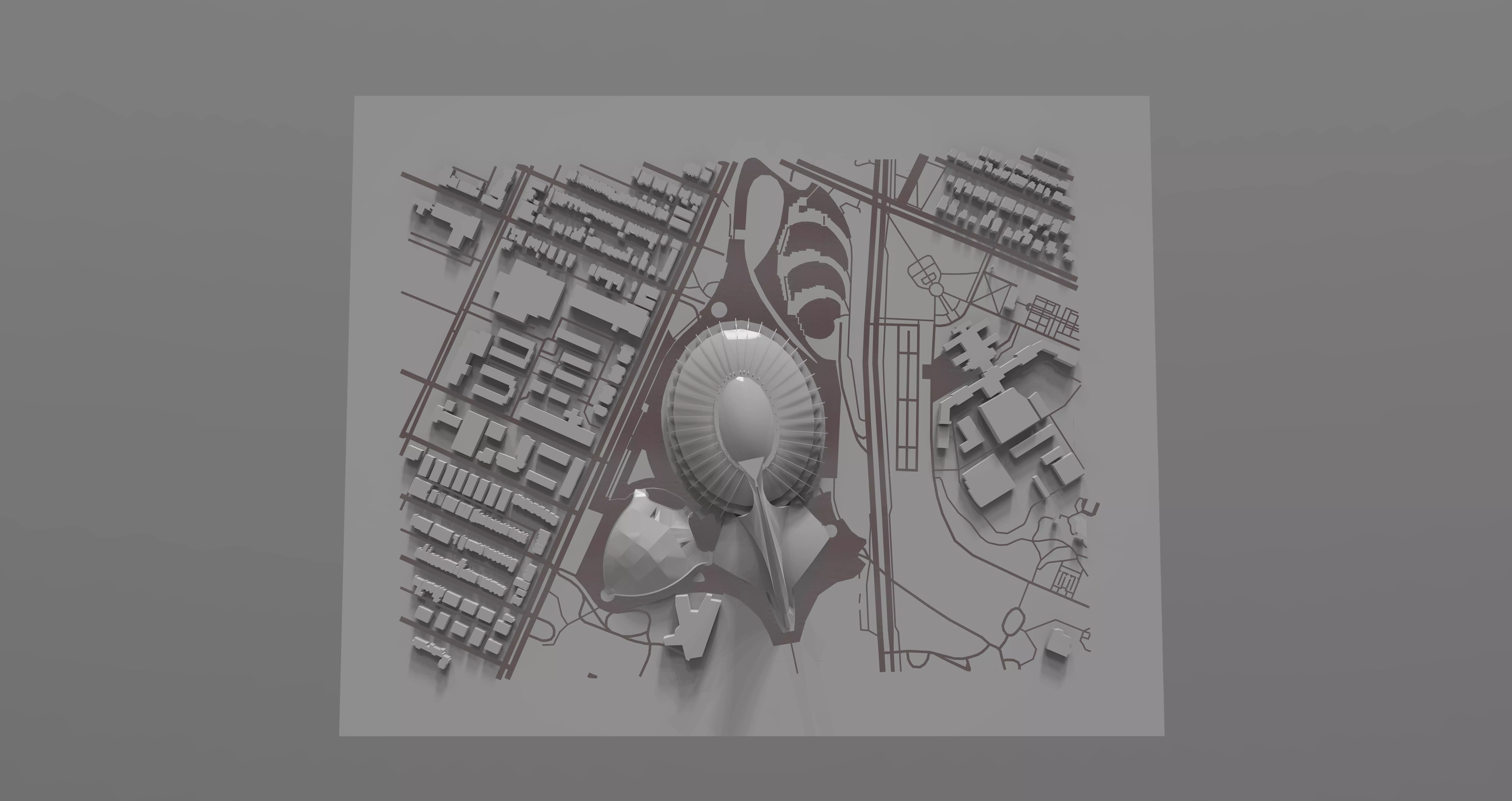 Montreal Olympic Stadium 3D model_0