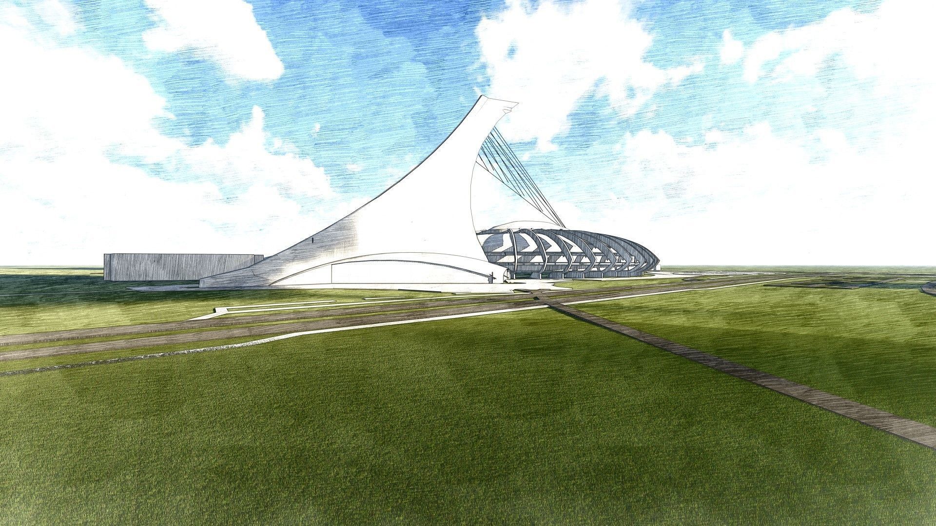 Montreal Olympic Stadium 3D model_11