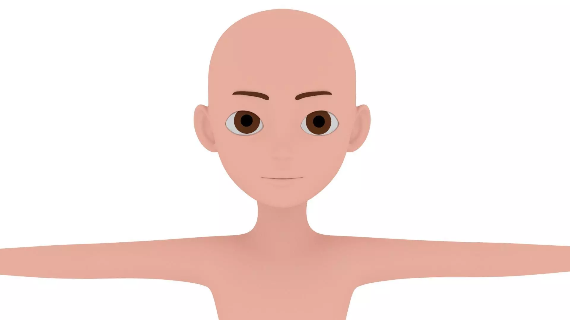 Male Base Mesh Character Cartoon 3D model