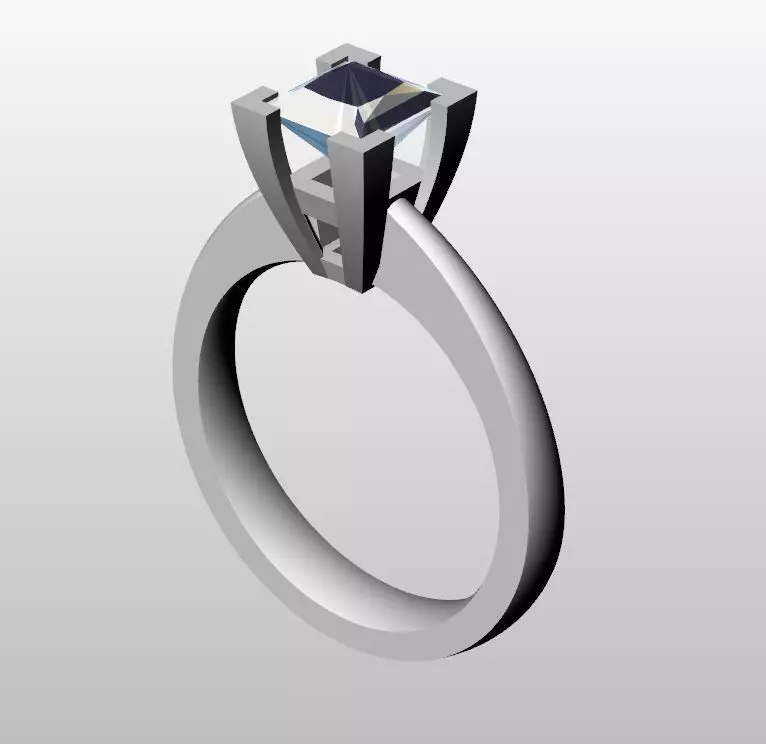 Solitaire Diamond Ring 3D print model 3D print model