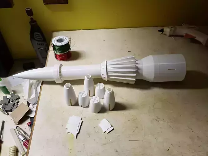 thunderbird 3 rocket launcher on table