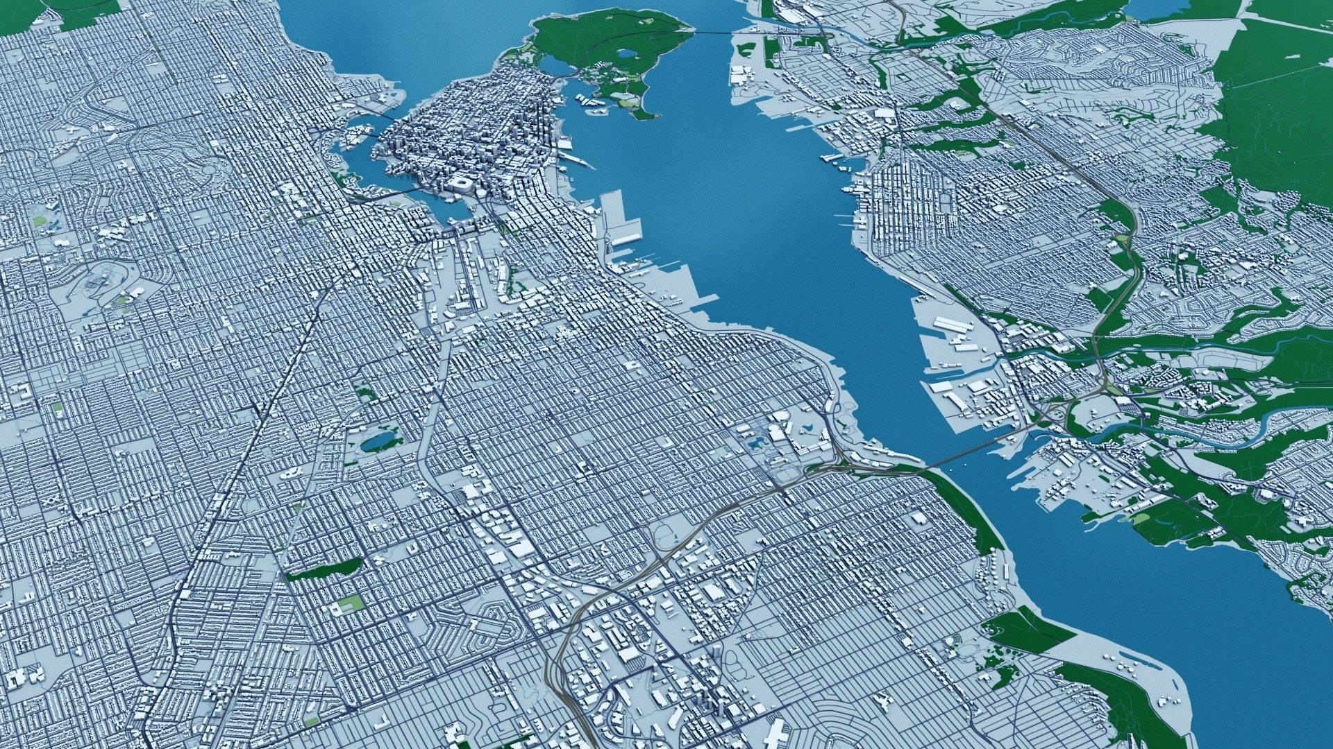 Vancouver with Terrain  3D model_7